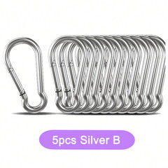 10Pcs Aluminum Carabiner Clip D Ring Set Hiking Gear Keychain Key Holder Loop US