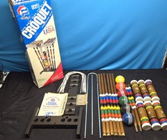 Vintage Forster Winthrop Croquet 6 Player Premier Set 3586 Lawn Game Party USA