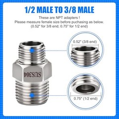 2 Pack Rv Faucet Adapter, NPT 1/2″ x 3/8″ Reducer Faucet Supply Line Adapter,