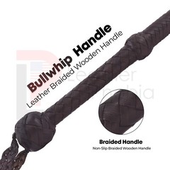 Kangaroo Hide Leather BULL WHIP 04 to 16 Feet Long 16 Plaits Indiana Jones Whip