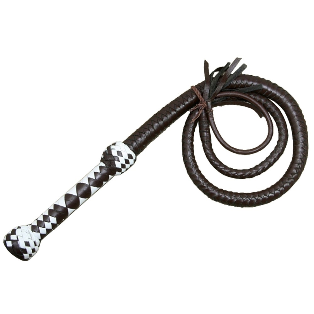 Indiana Jones Cow Hide Leather 04 Feet Long 12 Plait Weaving Bull Whip Brown