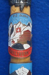 Vintage Miniature Swiss Mountaineering Souvenir Ice Axe Pick ‘Interlaken’ Badges