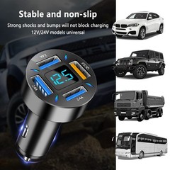 66W Fast USB Car Charger Fast Charge with Voltmeter LED Light Display Car Cha…