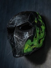 Custom Airsoft Mask Helmet Full Face BB Gun Halloween Costume Cosplay Fire A28