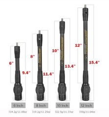 Archery Bow Stabilizer 6″ 8″ 10″ 12″ 15″ – Carbon Fiber, Damping System & Weight
