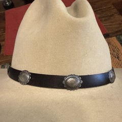 Native American Sterling Silver Concho Style Hat Band
