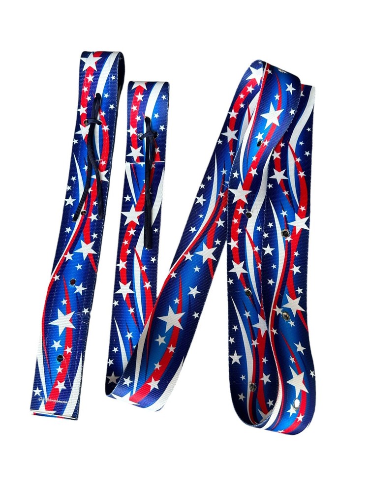 Stars Patriotic cinch strap set off billet and latigo