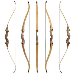 60″ Takedown Recurve Bow Kit 20-60lbs Hunting Bow Wooden Archery Arrows Target