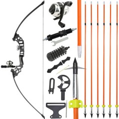 Recurve Bow Fishing Arrow Set 40lbs Bowfishing Reel Archery Outdoor Bow Hunting