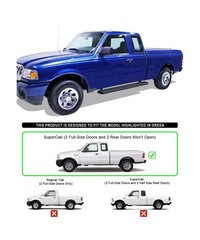 APS (Stainless Steel Black Powder Coated 6 inches) Running Boards Nerf Bars S…
