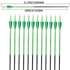 30Inch Carbon Arrows for Hunting Archery Removable Tips Spine 400 with 3“
