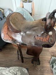 Vintage SIMCO 55679 Western Horse Saddle With Silver Trim