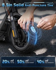 US Electric Scooter for Adults 15.5MPH Foldable APP Control Dual Shock 7.5Ah