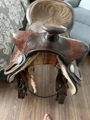 Vintage SIMCO 55679 Western Horse Saddle With Silver Trim