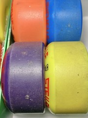 USED Lot of 2 RollerBones Estro Jen Michelle Steilen 57mm 101A Skate Wheels 8 Pc