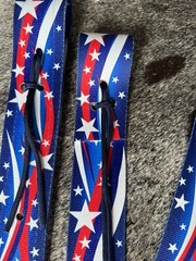 Stars Patriotic cinch strap set off billet and latigo
