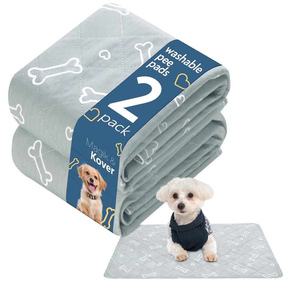 Washable Pee Pads for Dogs, 2 Pack Reusable Puppy Pads 19″ x 30″, Super Absor…