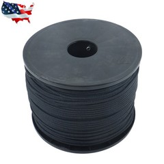 1/8in×500FT Black Nylon Rope Braid High UV and Abrasion Resistance Industrial