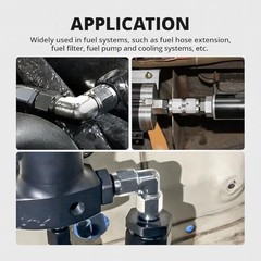 3AN Male to 3AN Female 90 Degree Swivel Brake Line Fitting, AN Adapter