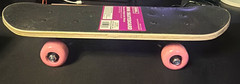 REBEL Mini Skateboard 17in Wood Kids Complete Pink Wheels Heart Graphic