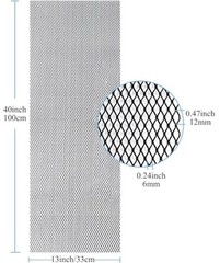 Universal Car Grill Mesh 40″x13″ – Black-Painted 6x12mm Rhombic Hole – Black