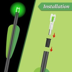 4PCS Lighted Nocks Universal Fit for Crossbow Bolts with Green/Clear