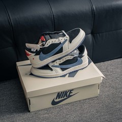 DM7866-040 Travis Scott x AJ 1 Low OG Black Blue Men’s Size 4-13