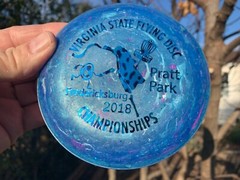 2018 Virginia States Blueberry Zing Swirl Rare Disc Golf (w/Frisbee Pin) #982