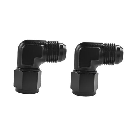 2 PCS Female to Male 90 Degree Hose Fitting Adapter, Aluminum Flare Elbow 8AN