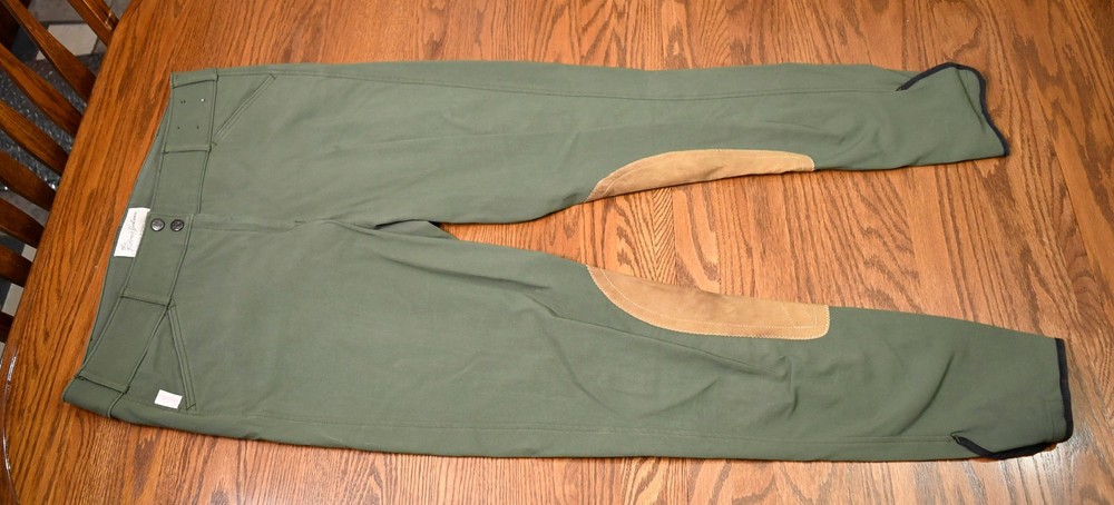 Tailored Sportsman Trophy Hunter breeches mid/front Loden Green, 34L long