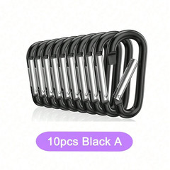 10Pcs Aluminum Carabiner Clip D Ring Set Hiking Gear Keychain Key Holder Loop US