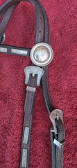 Vintage SIMCO Rope Edge Alpaca Silver Bars Small Cob Pony Show Headstall Bridle