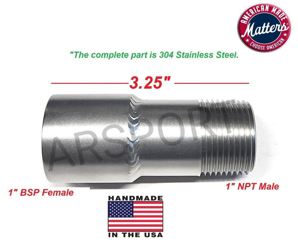 1″ Male Nipple x 1″ Female Threaded Reducer Connector Pipe Fitting/Adapter SS304