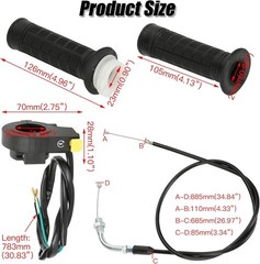 Throttle Cable Twist Throttle Handle Grip Assembly for2 Stroke Engine 80cc 100cc