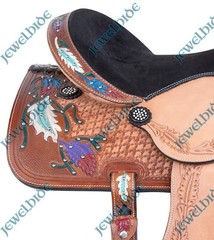 Navajo Feathers Barrel Racing Western Pleasure Horse Saddle 14″-18″ Size F/s