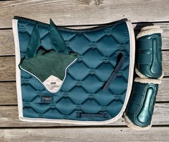 Equestrian Stockholm AMAZONITE Full Dressage Set – Pad, Bonnet, Boots EUC
