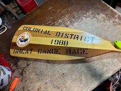 Vintage NAVAJO BRAND Wood Canoe Paddle, Adult Size 35.5″ Boy Scout Canoe race
