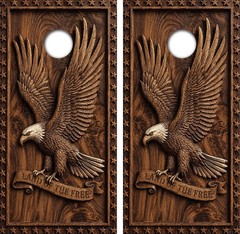 Wooden Eagle Cornhole Board Wrap LAMINATED Decal Vinyl Sticker
