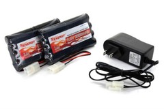 Tenergy 9.6V NiMH 2000mAh Battery Pack with Charger Option Lot