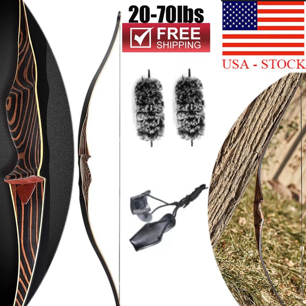 20-70lbs Archery 54″ Traditional Longbow RH Recurve Bow Hunting Shoot Target