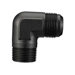 16AN Male Flare to 1″ NPT Pipe 90 Degree Fitting Adapter Aluminum Black