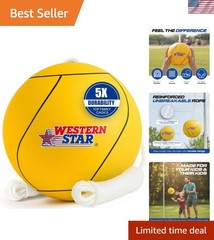 Tetherball Game Set – Soft-Touch Tether Ball with 2 Reinforced Attached Ropes…