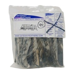 92 Count Gateway Feathers 5″ Right Wing: Parabolic Camo Tre Bark Black & White