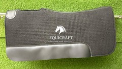 Brown Wool Felt Saddle Pad with Hand-Carved Leather | 30X30″ & 32X32″