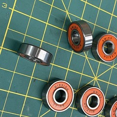 Mission Bearings [ 11 Swiss Orange + 5 Yellow ABEC 7 + 8 Axles ] Roller Hockey
