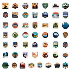 100 Pieces National Park Waterproof Vinyl Travel Sticker Decals, Outdoor Adventu