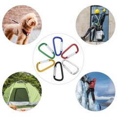 12 Pack Aluminum Carabiners D Ring with Keychain 2.5 Inch Carabiner Clip D Shape