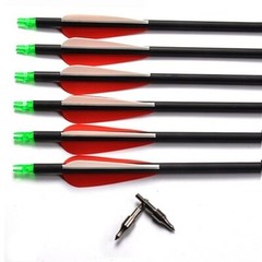 30″ Archery Carbon Arrows Spine 500 Compound Recurve Bow Hunting Target Practice