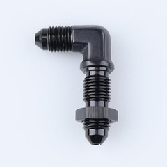 -3 AN Male Flare 90 Degree Bulkhead Fitting Adapter Aluminum 3AN Black 90