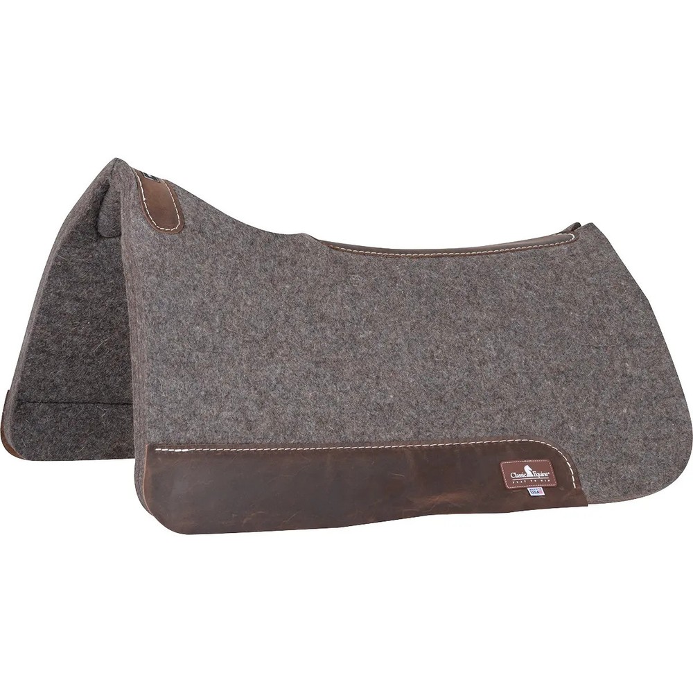 Classic Equine 100% Pure Wool Felt Western Saddle Pad Liner – 1/2” High-Density